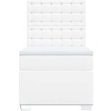 vidaXL Box spring postelja z vzmetnico bela 80x200 cm umetno usnje | Shoptok.si