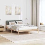  Okvir kreveta smeđe i tamnosivo 135 x 190 cm Masivna borovina | shoptok.hr