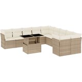  The Living Store Vrtna sedežna garnitura 11-delna z blazinami bež poli ratan - Vrtna Sedežna Garniture, (21461581) | Shoptok.si