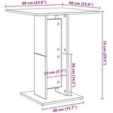 Bistro stol crni hrast 60x60x75 cm inženjerski drvo - Crni hrast | shoptok.hr