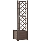  Vrtna sadilica s rešetkom 43 x 43 x 142 cm PP boja kave | Eponuda.com