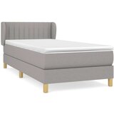  Box spring postelja z vzmetnico svetlo siva 80x200 cm blago, (20901483) | Shoptok.si
