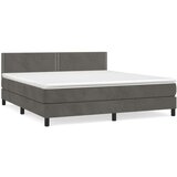  Box spring postelja z vzmetnico temno siva 160x200 cm žamet, (20898839) | Shoptok.si