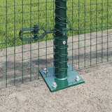 vidaXL varjena žična ograja z 13 flanged stebrički Zelena 0.5x100 m Jeklo | Shoptok.si