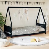 Maison Chic Otroški posteljni okvir - Otroški ležaj črn 80x200 cm trdna borovina-J2763, (21794267) | Shoptok.si