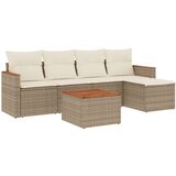  6-dijelni set vrtnih sofa s jastucima bež od poliratana | shoptok.hr