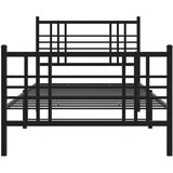  Metalni okvir kreveta uzglavlje i podnožje crni 100x200 cm | shoptok.hr