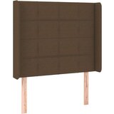  Box spring postelja z vzmetnico LED temno rjava 90x200 cm blago, (20937705) | Shoptok.si