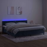  Box spring s madracem LED tamnoplavi 200x200 cm baršun | shoptok.hr