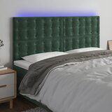  the living store led posteljno vzglavje temno zeleno 160x5x118/128 cm žamet - led vzglavje, (21487857) | Shoptok.si
