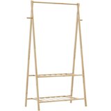 vidaXL Stojalo za oblačila s policami 96x45,5x150,5 cm bambus | Shoptok.si