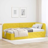  Kutni okvir kreveta Žuta 90 x 190 cm Baršun | shoptok.hr