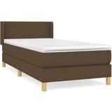 vidaXL Box spring postelja z vzmetnico temno rjava 100x200 cm blago, (20724561) Cene