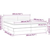  box spring s madracem LED tamnosmeđi 200x200 cm tkanina | shoptok.hr