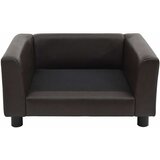 SOFA za pse smeđa 60 x 43 x 30 cm od pliša i umjetne kože | shoptok.hr