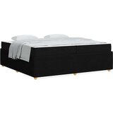  Posteljni okvir z vzmetnico z vzmetnico Črna 200 x 200 cm blago | Shoptok.si