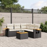  6-dijelni set vrtnih sofa s jastucima crni od poliratana | shoptok.hr