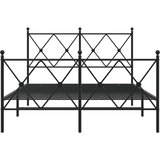 Metalni okvir kreveta uzglavlje i podnožje crni 120x190 cm | shoptok.hr