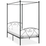 vidaXL Okvir za krevet s nadstrešnicom sivi metalni 120 x 200 cm Cijene