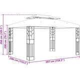 Gazebo 3,97 x 2,96 x 2,68 m Vinska crvena Poliester i čelik | shoptok.hr