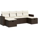Maison Chic Seti vrtnega pohištva - Vrtna garnitura - Vrtni pohištvo set 6-delna z blazinami rjav poli ratan, (21804611) | Shoptok.si