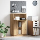 vidaXL Pisalna miza iz umetnega hrasta Umetni hrast Iverna plošča Srednja | Shoptok.si