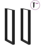  Noge za barski stol U-oblika 2 kom Crne 60 x (110-111) cm Čelik | shoptok.hr