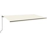 vidaXL Ročno zložljiva tenda z LED lučmi 600x350 cm krem, (20728683) | Shoptok.si