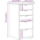  Cabinet Medeno smeđa 34 x 39 x 61,5 cm Čvrsto borovo drvo | shoptok.hr