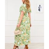 Resti Green women's long dress with fashionable pattern - Clothing | Shoptok.si