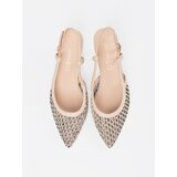 GOODIN Light beige openwork pumps with a low heel | Shoptok.si