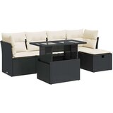vidaXL 6-dijelni set vrtnih sofa s jastucima crni od poliratana | shoptok.hr