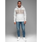 Ombre Men's cotton hoodie with contrasting elements - white | ePonuda.com