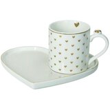 Brandani Set skodelica za čaj na podstavku Amore Mio / črte / 2 kos / porcelan, (5000199559) Cene