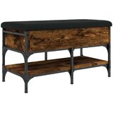 vidaXL Klop za čevlje dimljen hrast 82x42x45 cm inženirski les | Shoptok.si