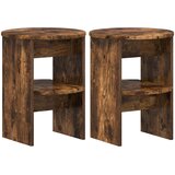  Pomoćni ormarić 2 pcs Dimljeni Hrast Ø40 x 50 cm | shoptok.hr