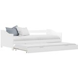 Maison Chic Izvlečni Posteljni okvir - Enojna postelja - Postelja za odrasle bel iz borovine 90x200 cm, (21695256) | Shoptok.si