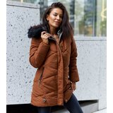 Gemre Brown jacket with detachable fur Riverton | Shoptok.si