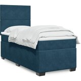 Box spring krevet s madracem plavi 90x200 cm baršunasti | shoptok.hr