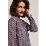 Marisse Patterned V-Neck Shirt In Light Blue | shoptok.hr