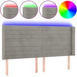  LED uzglavlje svjetlosivo 163 x 16 x 118/128 cm baršunasto | Eponuda.com