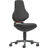 bimos Vrtljiv delovni stol TEXON, laboratorij + proizvodnja, s kolesi, nastavitev višine 450 - 620 mm, črno blago | Shoptok.si