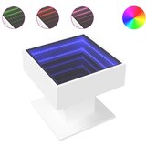 Furnova Klubska mizica LED bela 50x50x45 cm inženirski les, (21914313) | Shoptok.si