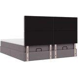 vidaXL Otomanski posteljni okvir z vzmetnicami siv 200x200cm um. usnje | Shoptok.si