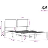  Krevetni okvir s tapiciranim uzglavljem Bijelo isprana i taupe - Bijelo isprana i taupe 140 x 200 cm | shoptok.hr