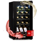Klarstein Shiraz 15 Slim Uno, hladilnik za vino, 44 l, na dotik, 135 W, 5 – 18 °C, črn Cene