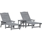  Set vrtnog namještaja od 3 dijela svjetlosive HDPE | shoptok.hr