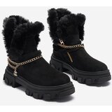 Resti Black women's eco-suede boots with chain Videric - Footwear | Shoptok.si