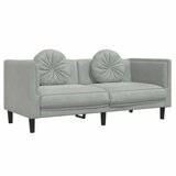  2-dijelni set sofa s jastucima svjetlosivi baršunasti | shoptok.hr