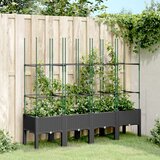 Maison Chic Cvetlično korito - Cvetlični Lonec z oporno mrežo črno 160x40x142,5 cm PP, (21789425) | Shoptok.si